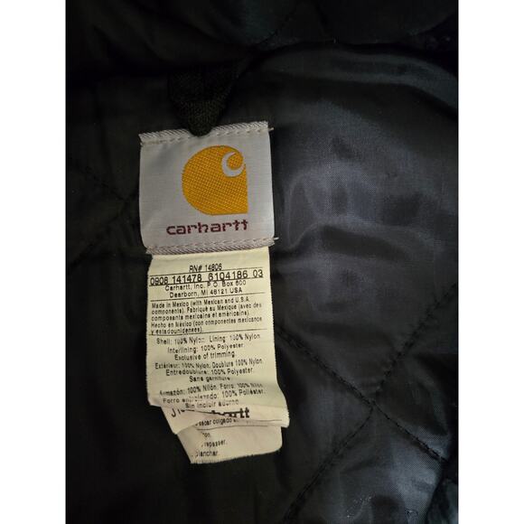 Carhartt Black Loose Fit Quilted Liner Full Zip Men's Coat XL - Picture 4 of 11